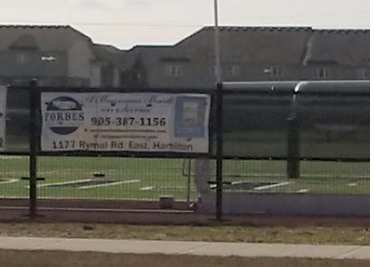 Banner on mesh tarp