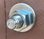 Power stud used to fasten tarp Power stud used to fasten tarp