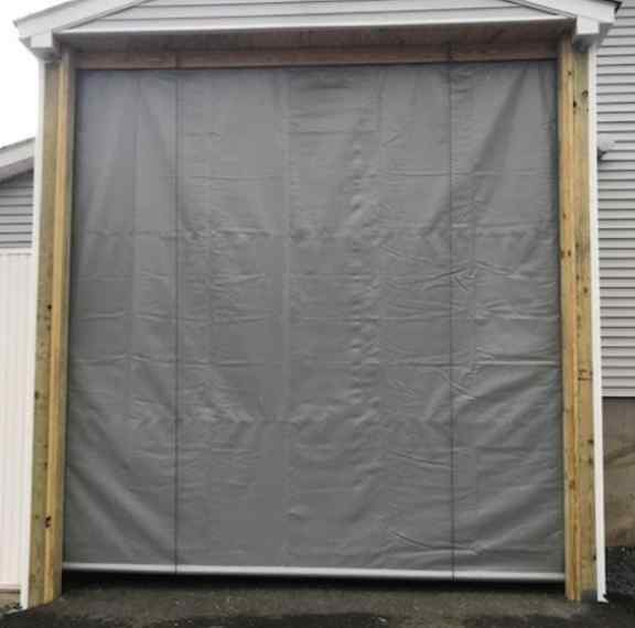 Roll up door without zipper Roll up door without zipper, pocket on the bottom